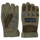 Тактические перчатки с закрытыми пальцами и усиленным протектором размер XL оливковые GLG2205 - изображение 4
