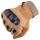 Тактические перчатки с закрытыми пальцами и усиленным протектором размер L хаки GLG2205 - изображение 4