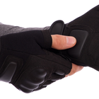Тактические перчатки с открытыми пальцами SILVER KNIGHT размер XL черные BC-7053 - изображение 3