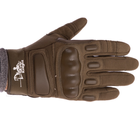 Тактические перчатки с закрытыми пальцами SILVER KNIGHT Размер L оливковый BC-7052 - изображение 5