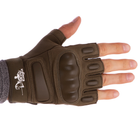 Тактические перчатки с открытыми пальцами SILVER KNIGHT размер L оливковые BC-7053 - изображение 5
