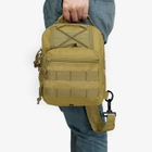 Универсальная тактическая сумка рюкзак через плечо, мужская городская повседневная H&S Tactic Bag 600D. Койот - изображение 5
