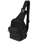 Універсальна тактична сумка рюкзак через плече, міська чоловіча повсякденна H&S Tactic Bag 600D. Чорна - зображення 1