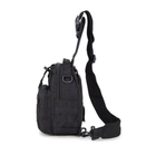 Універсальна тактична сумка рюкзак через плече, міська чоловіча повсякденна H&S Tactic Bag 600D. Чорна - зображення 3