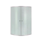 Кабина для душа LIDZ полукруглая двухдверная без поддона Latwa 82x82x175см матовый витраж 4мм профиль сатин LLSC8080SATMIDFR2