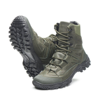 Берці зимові черевики тактичні чоловічі, туфлі тактичні чоловічі берці зимові, натуральна шкіра, розмір 42, Bounce ar. DF-CEN-3142, колір хакі - зображення 3