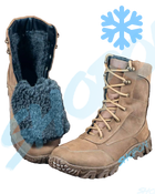 Берці зимові черевики тактичні чоловічі, туфлі тактичні чоловічі берці зимові, натуральна шкіра, розмір 42, Bounce ar. BL-HK-1042, колір хакі - зображення 1