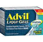 Жаропонижающее и обезболивающее средство, Advil, Liqui Gels Minis, 20 жидких капсул - изображение 1
