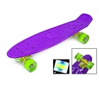 Пенни борд Penny Board 22" Фиолетовый со светящимися зелеными колесами