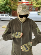 Кофта флисовая мужская военная тактическая с липучками под шевроны ВСУ (ЗСУ) 8048 46 размер хаки TR_1055 - изображение 3