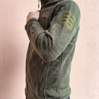 Кофта флисовая мужская военная тактическая с липучками под шевроны ВСУ (ЗСУ) Турция XL 7344 хаки TR_1308 - изображение 4