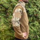 Кофта флисовая мужская военная тактическая с липучками под шевроны ВСУ (ЗСУ) Пиксель 8153 46 размер койот TR_1127 - изображение 4