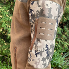 Кофта флисовая мужская военная тактическая с липучками под шевроны ВСУ (ЗСУ) Пиксель 8153 46 размер койот TR_1127 - изображение 5