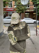Кофта флисовая мужская военная тактическая с липучками под шевроны ВСУ (ЗСУ) Пиксель 8025 48 размер хаки TR_1127 - изображение 3