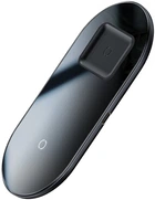 Беспроводная зарядка QI BASEUS Simple 2in1 Wireless Charger 18W Max For Phones+Pods. Black