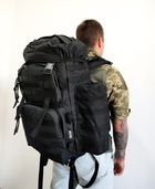 Рюкзак тактический LeRoy с боковыми карманами, цвет – черный (75л) - изображение 7
