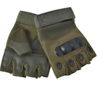 Тактичні рукавички безпалі олива розмір L - зображення 1