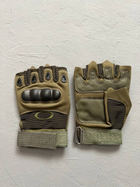 Тактичні рукавички безпалі олива розмір L - зображення 7