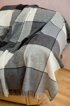 Плед шерстяной Vladi Эльф 170х210 бело-серый 1