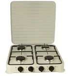 Плита газовая настольная Domotec MS 6604 на 4 конфорки, белая