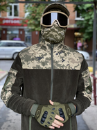 Кофта флисовая мужская военная тактическая с липучками под шевроны ВСУ (ЗСУ) Пиксель 8028 54 размер хаки (SKU_4403138) - изображение 8