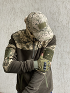 Кофта флисовая мужская военная тактическая с липучками под шевроны ВСУ (ЗСУ) Пиксель 8024 46 размер хаки (SKU_4403134) - изображение 6