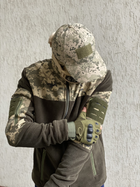 Кофта флисовая мужская военная тактическая с липучками под шевроны ВСУ (ЗСУ) Пиксель 8025 48 размер хаки (SKU_4403135) - изображение 6