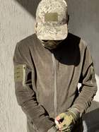 Кофта флисовая мужская военная тактическая с липучками под шевроны ВСУ (ЗСУ) 8048 46 размер хаки (SKU_4403158) - изображение 10