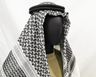 Платок шарф арафатка, шемаг, куфия 110см - Black/White - изображение 2