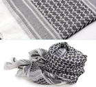 Платок шарф арафатка, шемаг, куфия 110см - Black/White - изображение 5