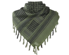 Платок шарф арафатка, шемаг, куфия 110см - Black/Green - изображение 3