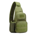 Сумка-рюкзак EDC тактическая, военная однолямочная Protector Plus X216 A14, олива - изображение 1