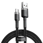 Кабель Baseus cafule cabel USB для Type-C 2A 3m (CATKLF-UG1) Gray+Black