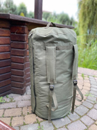 Сумка баул-рюкзак 120 л 82*42 см влагозащитный тактический армейский военный Олива - изображение 9