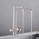 Смеситель для кухни двухрычажный кран для фильтрованной воды WanFan вертикальный монтаж Никель