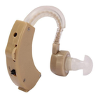 Завушний слуховий апарат Xingma XM-909T, підсилювач звуку завушній слуховий апарат замшевий футляр для зберігання Бежевий - зображення 4