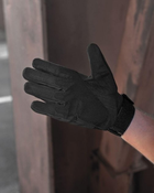 Демисезонные тактические перчатки с флисовой подкладкой Черные L 20-21 см. - изображение 4