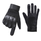 Демисезонные тактические перчатки с флисовой подкладкой Черные L 20-21 см. - изображение 7