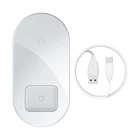 Бездротова зарядка QI BASEUS Simple 2in1 Wireless Charger 18Вт Max For Phones Pods white