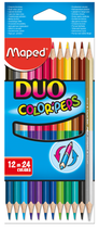 Карандаши цветные Maped Color Peps Duo двухсторонние 12шт 24 цвета (MP.829600)