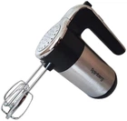 Миксер Rainberg RB-1012 5 скоростей 600W, мощный ручной бытовой кухонный миксер, 2 насадки, нержавеющая сталь