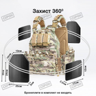 Плитоноска-тактичний швидкознімний військовий жилет YAKEDA з підсумками під дев'ять ріжків АК,AR15 та системою MOLLE Мультикам - зображення 4