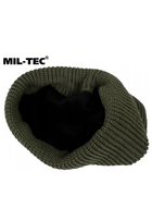 Теплая зимняя шапка Mil-tec универсальная унисекс с отворотом машинная вязка из 100% плотного акрила с утеплителем Thinsulate One size оливковая - изображение 5