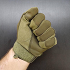 Тактические перчатки полнопалые размер L Олива - изображение 3