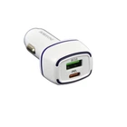Автомобильное Зарядное Устройство Borofone BZ14A PD 20W QC3.0 Type-C to Type-C 3A, White