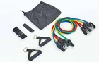 Эспандер многофункциональный для фитнеса 5 жгутов Resistance Band ET-501 Материал: резина, неопрен, полиэстер. Длина: 120 см. Жёсткость: вариативная.