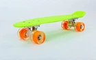 Скейтборд пластиковый Penny LED WHEELS 22in со светящимися колесами SK-5672-7 (салатовый-оранжевый)