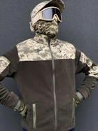 Кофта флисовая мужская военная тактическая с липучками под шевроны ВСУ (ЗСУ) Пиксель 8024 46 размер хаки (OPT-1390) - изображение 2