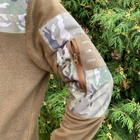 Кофта флисовая мужская военная тактическая с липучками под шевроны ВСУ (ЗСУ) Мультикам 8164 56 размер койот (OPT-1390) - изображение 7
