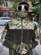 Кофта флисовая мужская военная тактическая с липучками под шевроны ВСУ (ЗСУ) Пиксель 8025 48 размер хаки (OPT-1390) - изображение 8